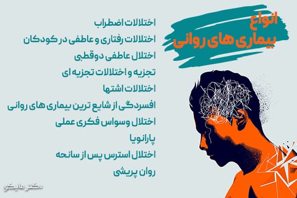 نام انواع بیماری های روانی 