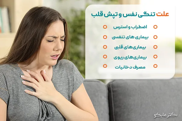 علت تنگی نفس و تپش قلب