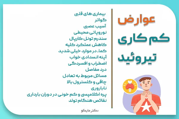 عوارض کم کاری تیروئید