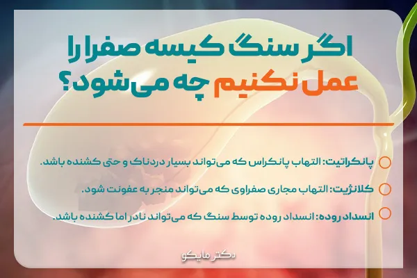 اگر سنگ کیسه صفرا را عمل نکنیم چه می‌شود؟