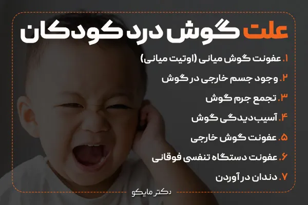 علت: گوش درد کودکان نشانه چیست؟