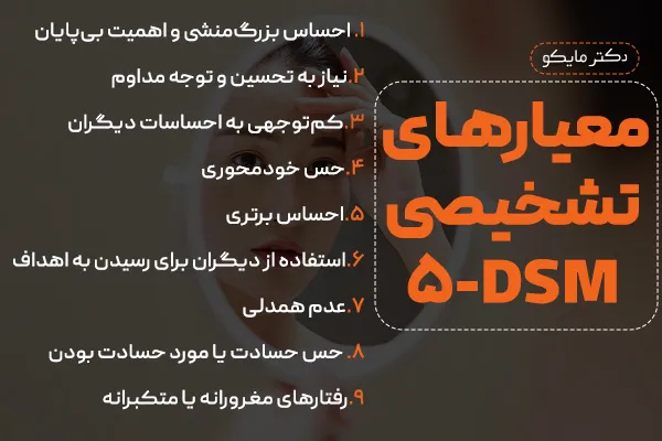 معیارهای تشخیصی DSM-5 برای تشخیص تشخیص اختلال خودشیفتگی