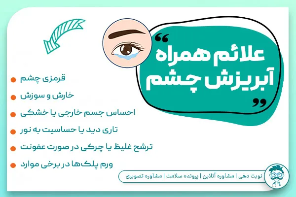 علائم همراه با آبریزش چشم