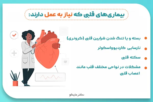 بیماری های قلبی که نیاز به عمل دارند