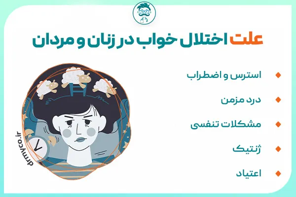 علت اختلال خواب در زنان و مردان