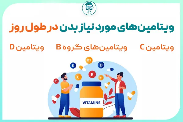 ویتامین‌های مورد نیاز بدن در طول روز